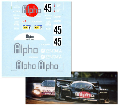 DMC decal Porsche 962, Alpha Leasing black